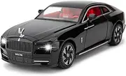 BDTCTK Compatible for 1:24 Rolls-Royce-Spectre Model Car, Diecast Collectible Pull Back Toy Car with Sound and Light for Adults Kids Boys Girls, Gift Black