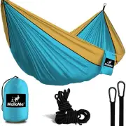 New MalloMe Single Portable Camping Hammock Parachute Lightweight Nylon Blue