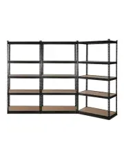 [Giantz] 3x1.8M 5-Shelves Steel Warehouse Shelving Racking Garage Storage Rack Black