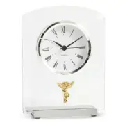 Chiropractor Beveled Glass Quartz Clock w/Stainless Steel Accents