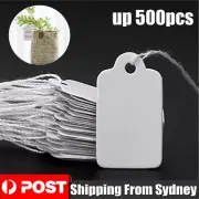 UP 500X White Paper Jewelry Clothes Label Price Tags With Elastic String 33x18mm