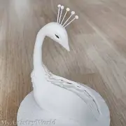 White Peacock cake topper, edible. No tail included, can be ordered separately!