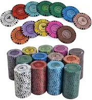 TX GIRL 100PCS/SET Clay Diamond Poker Chips Sets with Acrylic Case & Table Cloth & Button Casino Texas Hold'em Poker Sets 13.5g/pc (Color : 3)