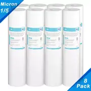8 Pack 1/5 Micron 20"x4.5" Big Blue Sediment Water Filter Whole House Cartridge