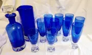 Cobalt Blue Glass - Vintage Depression Glass - Decanter, Pitcher & Glassware