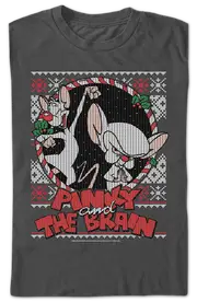 Pinky and The Brain Faux Ugly Christmas Sweater Animaniacs T-Shirt
