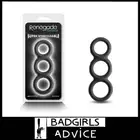 Renegade Threefold - Black - Black Cock & Balls Rings 12cm x 4.4cm x 1cm stretch
