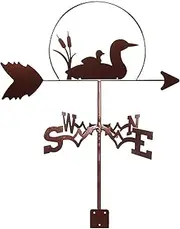 Wind vanes, Outdoor Garden Metal Weather Vane, Golf Farmer Duck Stainless Steel Weathervane for Iron Roof Yard Decoration Wind Direction Indicators