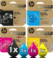 Genuine HP 924e EvoMore High Capacity Ink Cartridge Value Pack – 4 Pack (1BK, 1C, 1M, 1Y) for Printer Supplies