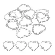10Pcs Heart Flower Shape Alloy Open Back Bezel Pendants Resin Frame Light Silver