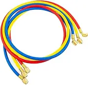 SKMWLMRAJ Refrigerant Charging Hose 3 Color HVAC Hose Fit for Refrigerant R12 R22 R134A 404 1/4" SAE Thread Brass Fitting Nuts Hand Tool Accessories