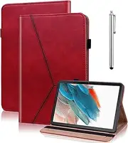 [VODEFOX] Case for Samsung Galaxy Tab S10 FE/ S9 FE 10.9 inch/Galaxy Tab S9 11 Inch, PU Leather Solid Shockproof Cover with Card Slots for Galaxy Tab S10 FE 2025 - Red