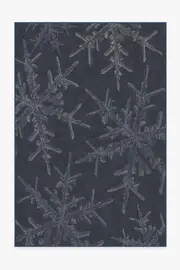 200' x 290' | Machine Washable Runner Rug | Kid & Pet Friendly | Indoor Rug | Snowflake Navy Flatwoven Rug | Ruggable