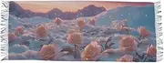 [AIXIWAWA] Women's Pashminas Scarf Rose and Snow Print, Shawls Wrap Lightwight with Tassel for Evening Dress Dinner Party, Multicolor