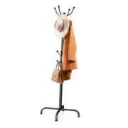 Coat Rack with 14 Hooks, Freestanding Coat Rack Stand for Entryway, Brown