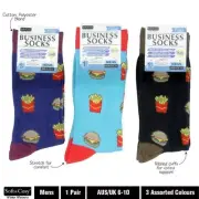 Size 6-10 Socks Business Crew Cut Fast Food Mens Fries Burgers McDonalds Work