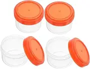 COLLBATH 4pcs Seasoning Box Bento Containers Portable Containers Soup Spoons Strainer Spoon Household Spoons Yogurt Strainer Small Containers Salad Ketchup Seasoning Container Red Pp