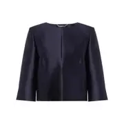 [Alberta Ferretti] Alberta Ferretti Satin Jacket 44 IT BLUE