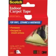 (24)-3M Scotch Indoor Carpet Tape 1.5"x42' For Vinyl, Ceramic & Hardwood. CT2010
