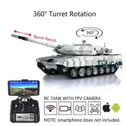 1/16 Henglong 7.0 Leopard2A6 FPV RC Upgrade Tank 3889 360° Turret Barrel Recoil