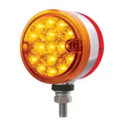 15 LED 3" Dual Function Double Face Light - Amber & Red LED/Amber & Red Lens