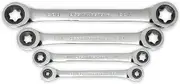 Gearwrench 9224D Double Box Ratcheting E-Torx Wrench Set 4-Pieces Silver