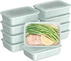 ® Prep 1-Compartment Containers - 20-Piece Meal Prep Kit: 10 Trays & 10 Lids - L