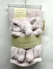 Warm Hugs Pink Plush Elephant Toy & 30” x 36” Soft Baby Blanket 2 Pc Gift Set