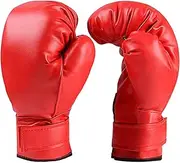 Generic Music Boxing Gloves Boxing Gloves Hand Wraps Leather Pro Gel Workout Gloves Fitness Pads Set for Muay Thai Kick Sparring Fighting Sparring Kickboxing Fighting Martial Arts Red, 1 Pair