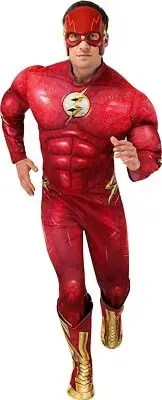 The Flash Movie Deluxe DC Superhero Fancy Dress Up Halloween Adult Costume