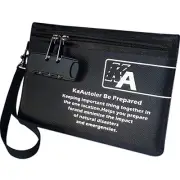 Small Fireproof Bagwith Lock, Fireproof, Waterproof Money Bag, with Zipper