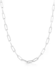 Glaze Jewelry Silver Paperclip Chain Necklace