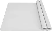 Thick Silicone Counter Mat Large Set of 2, Heat Resistant Pad for Kitchen Table/Countertop Protector/Non Stick Pastry Baking Placemats, Silicone Mat for Crafts Kids (20×28, Gray)