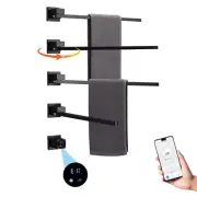 Smart WiFi Towel Warmer with Timer, 180° Rotating Heated Towel Rack Conceal