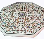 24" Marble coffee Table inlay Pietra dura multi stones inlay home furniture