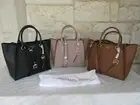 New MICHAEL KORS Kris Large Pebbled Leather Satchel Black, Luggage or Fawn