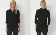 NWT $108 Splendid Rayon Voile Long Sleeve w/ Roll tab Shirt Top in Black Size 2X