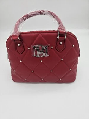 Bagley Mischka Red Quilted/studded Crossbody Purse