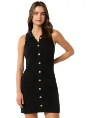 [Forever New] Beck Textured Knit Mini Dress in Black