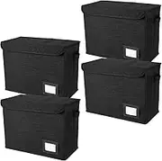 4 Pack Comic Book Storage Box, Comic Book Box with Label Window, Collapsible And Stackable Holds 160-180 Comic Book Organizer, Moistureproof Heavy Duty Bin Container Holder Shelf.