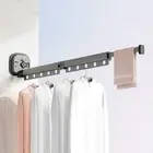 Space Saving Extendable Laundry Drying Rack Clothing Storage Shelf Balcony