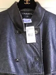 Chanel Vintage 07A NEW TAGS SLATE SHEARLING LAMBSWOOL JACKET COAT FR40-38 $12K