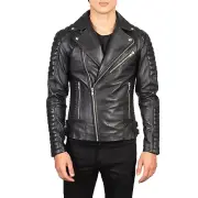 Armand Black Leather Biker Jacket All Size Available