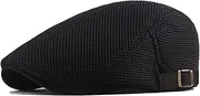 [ZningEsxi] Summer Newsboy Cap Retro Adjustable Outdoor Driving Flat Berets Caps Men Women Breathable Mesh Duckbill Fitted Hats