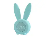 Bunny Shape Digital Alarm Clock - LED Night Light, Green, for Kids Bedroom Decor