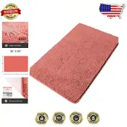 Plush Coral Bath Runner Rug 30"x50" - Non-Slip, Machine Washable Elegance