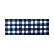 HomeRoots 2 x 6 ft. Navy & White Buffalo Plaid Washable Runner Rug