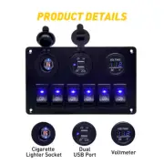 Car Marine Boat 6 Gang Waterproof Circuit LED Rocker Switch Panel Breaker New EW (for: Kia)