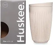 HuskeeCup - Reuseable Coffee Cup + Lid (12oz, Natural)
