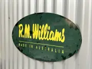 RM WILLIAMS OVAL METAL SIGN 610 X 360 MM FREE POST